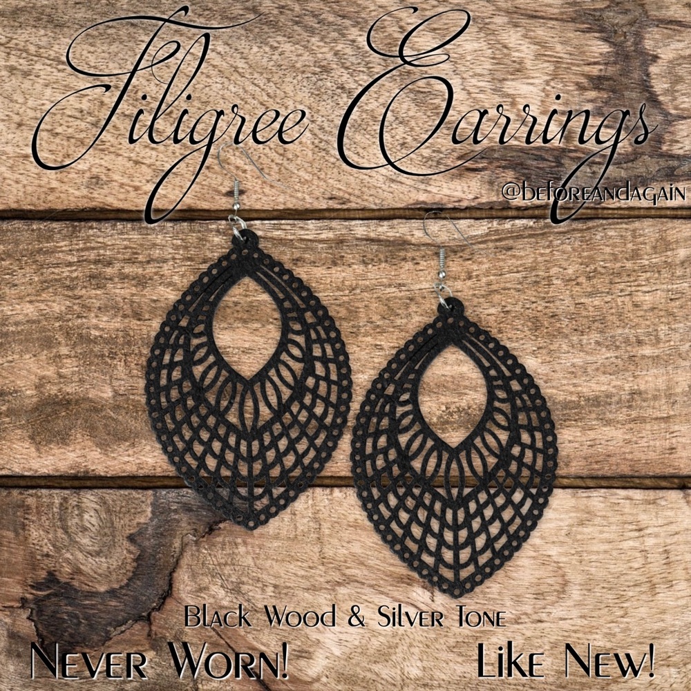 Black Filigree Earrings
